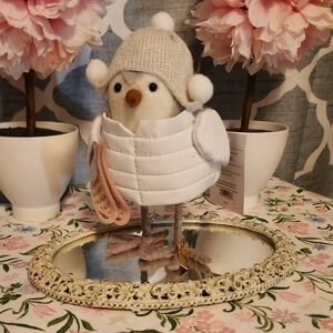 Wondershop White and Tan Bird with Knit Hat